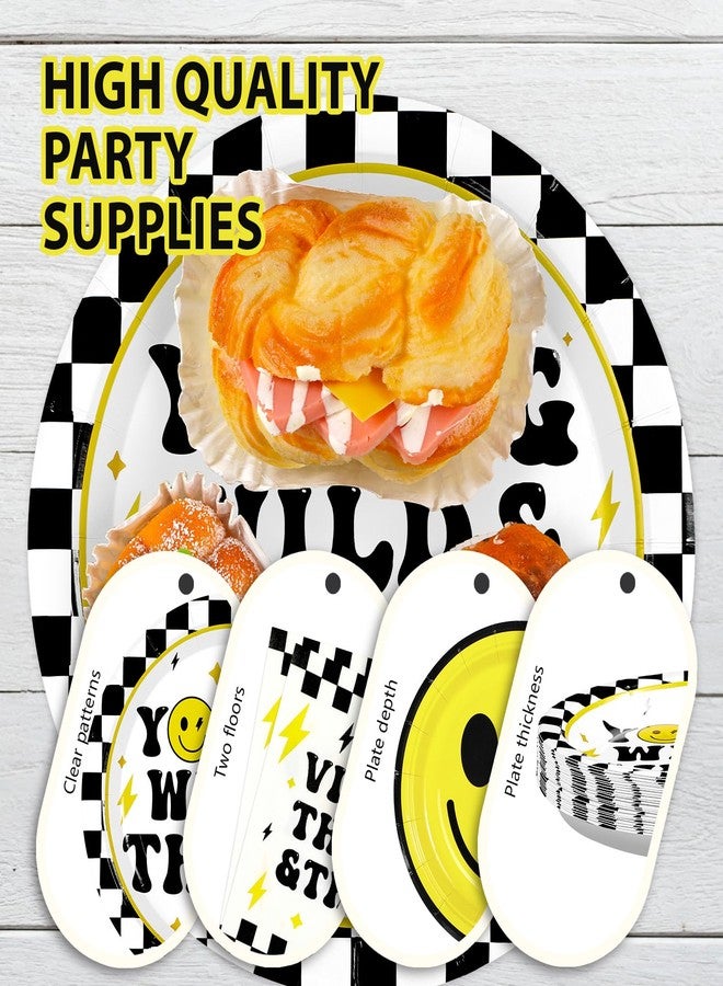 Grencian مجموعة غرينسيان المكونة من 96 قطعة من لوازم حفلات أعياد الميلاد للأطفال الصغار، تتضمن أطباقًا ومناديل ورقية صفراء مزينة برسومات وجوه مبتسمة، وهي مناسبة للاستخدام مرة واحدة. مثالية لتزيين حفلات أعياد الميلاد وحفلات استقبال المولود الجديد، وتكفي 24 شخصًا. - Image 5